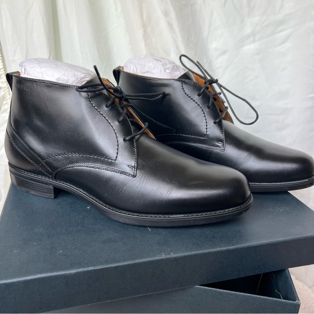 Black leather boots